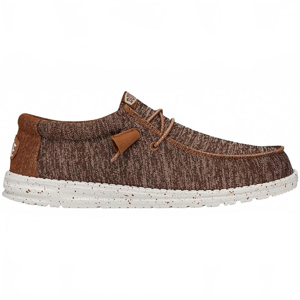 NEW HEY DUDE men's wally sport knit shoes in brown